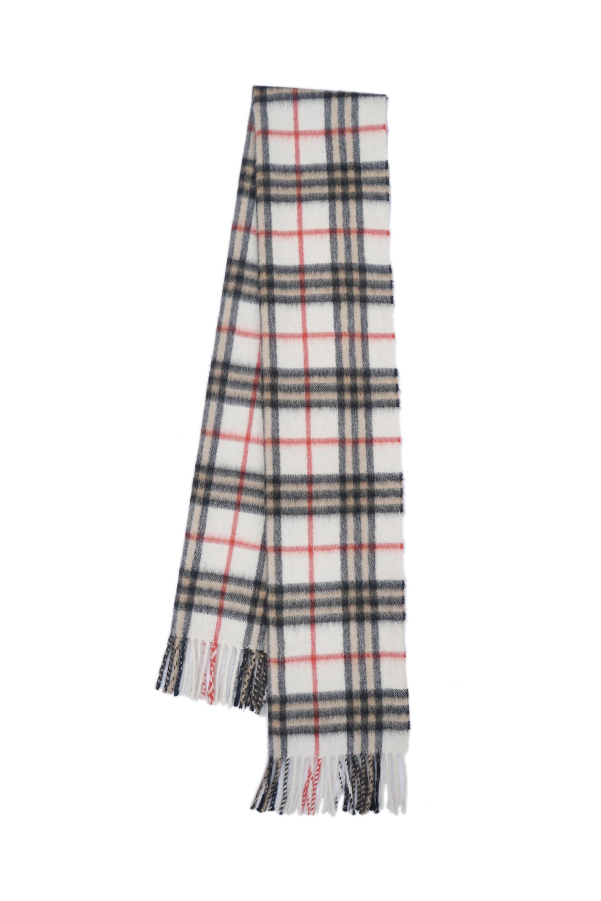 Check Cashmere Ecru/Off white Scarf