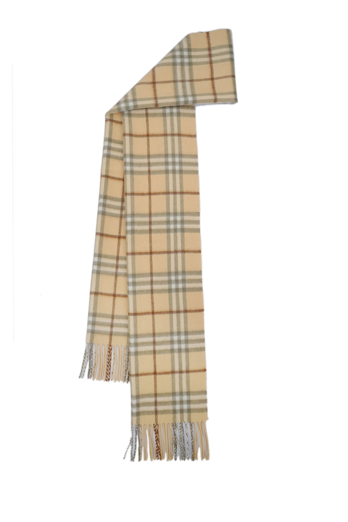 Check Cashmere Yellow Scarf