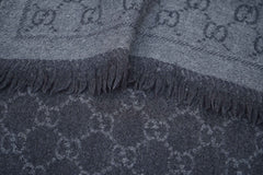 Gucci Pre-Owned Monogram Wool Grey Scarf