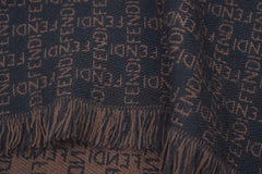 Logo Wool Brown Scarf