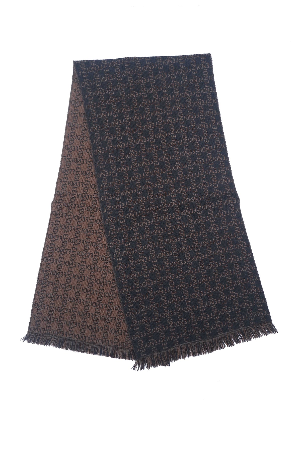 Logo Wool Brown Scarf