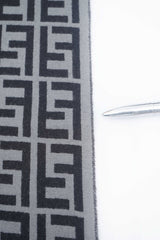Logo Wool Grey Scarf