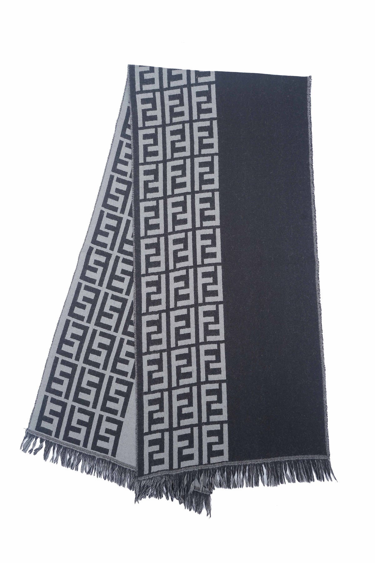 Logo Wool Grey Scarf