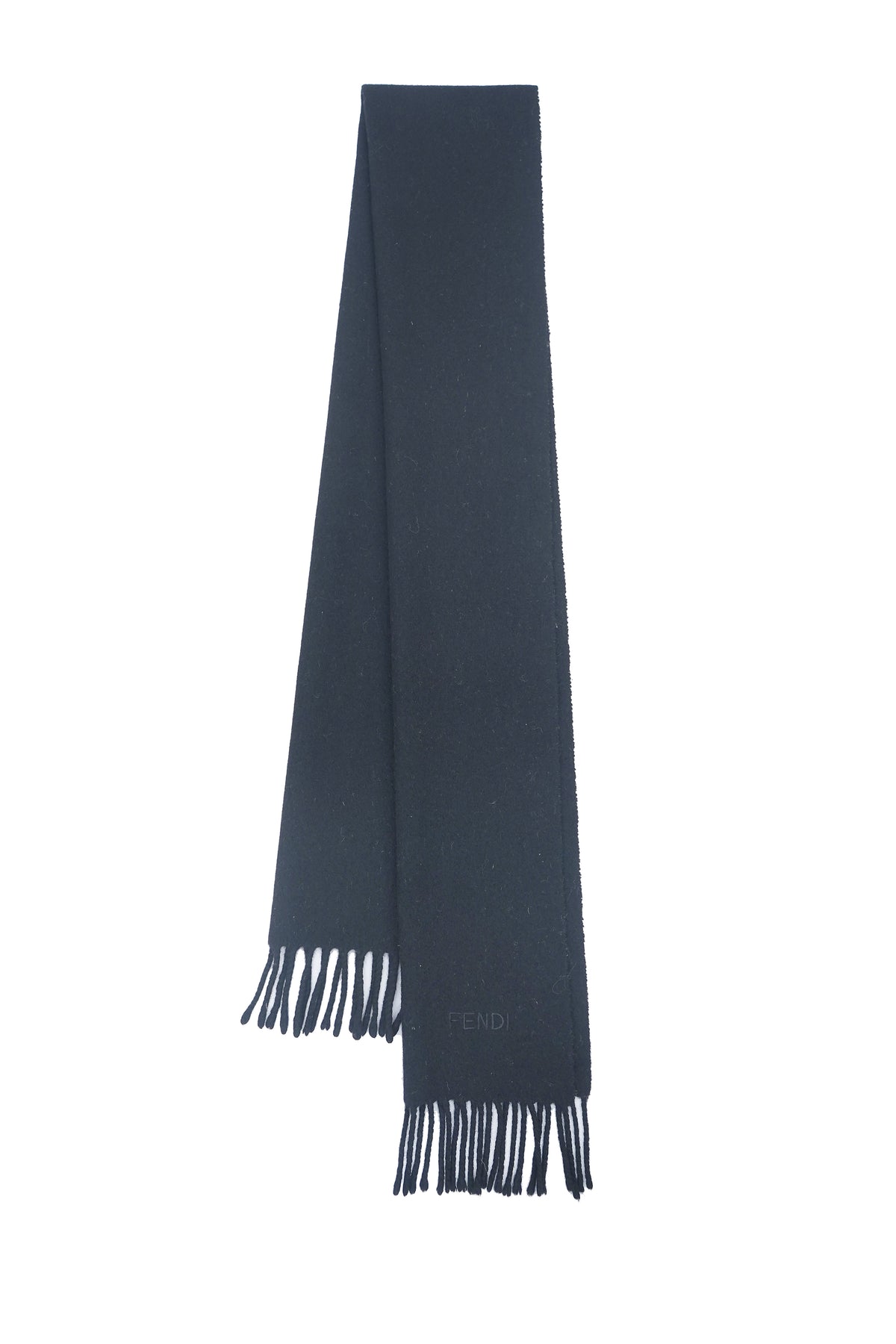 Logo Wool Green Scarf