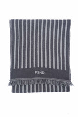 Vintage Striped Wool Grey Scarf