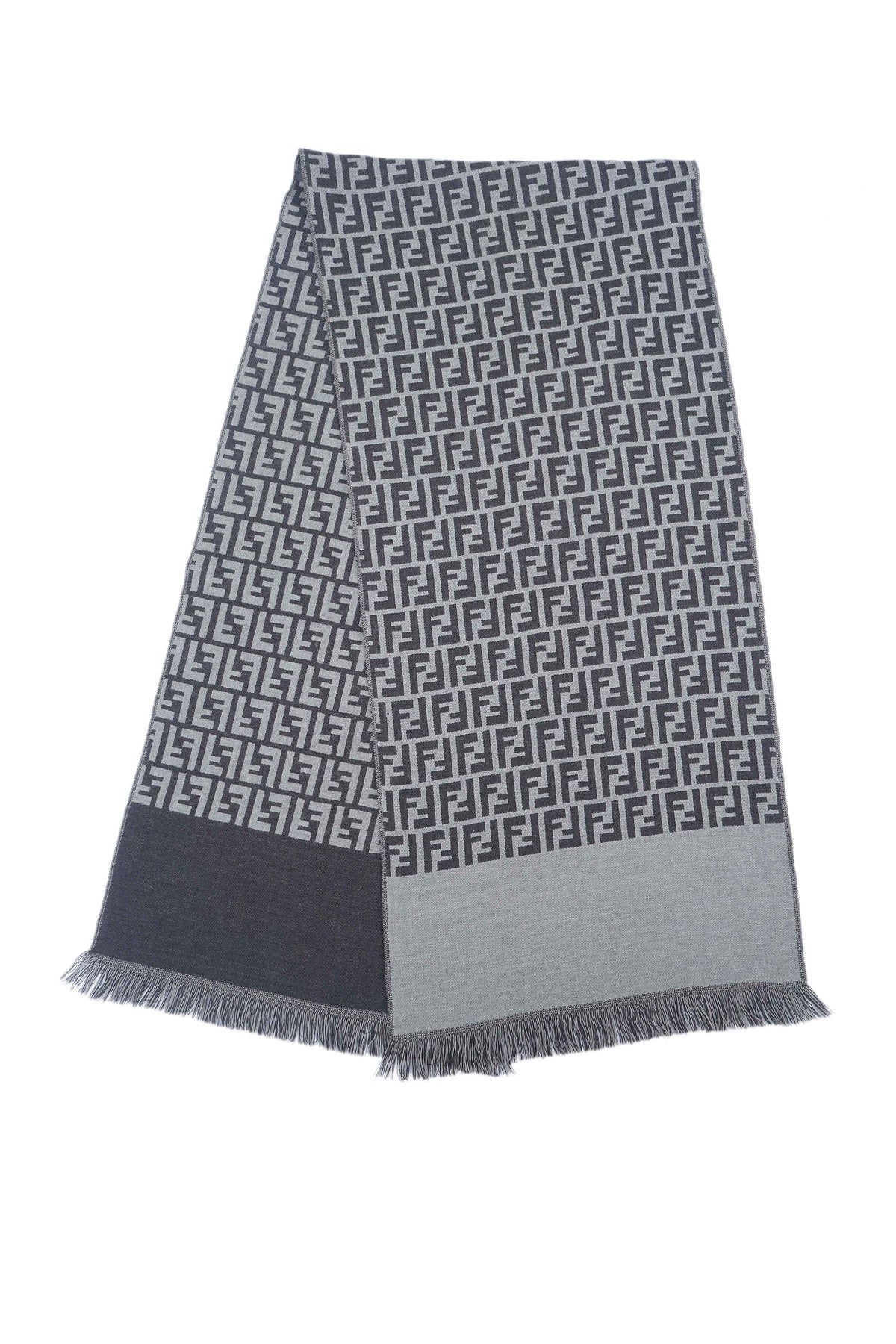 Vintage Monogram Wool Grey Scarf