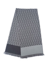 Vintage Monogram Wool Grey Scarf