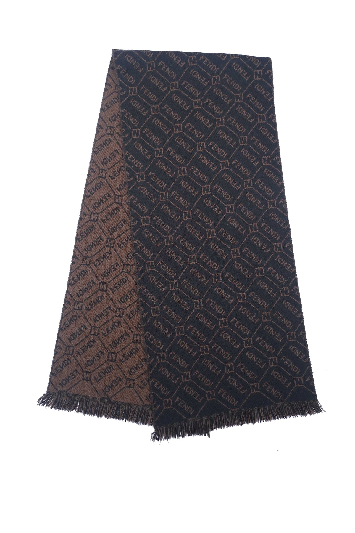 Vintage Logo Wool Brown Scarf
