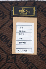 Vintage Logo Wool Brown Scarf
