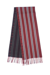Vintage Striped Wool Grey Scarf