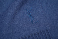 Solid/Plain Wool Blue Scarf