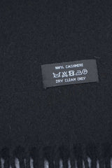 Solid/Plain Cashmere Black Scarf