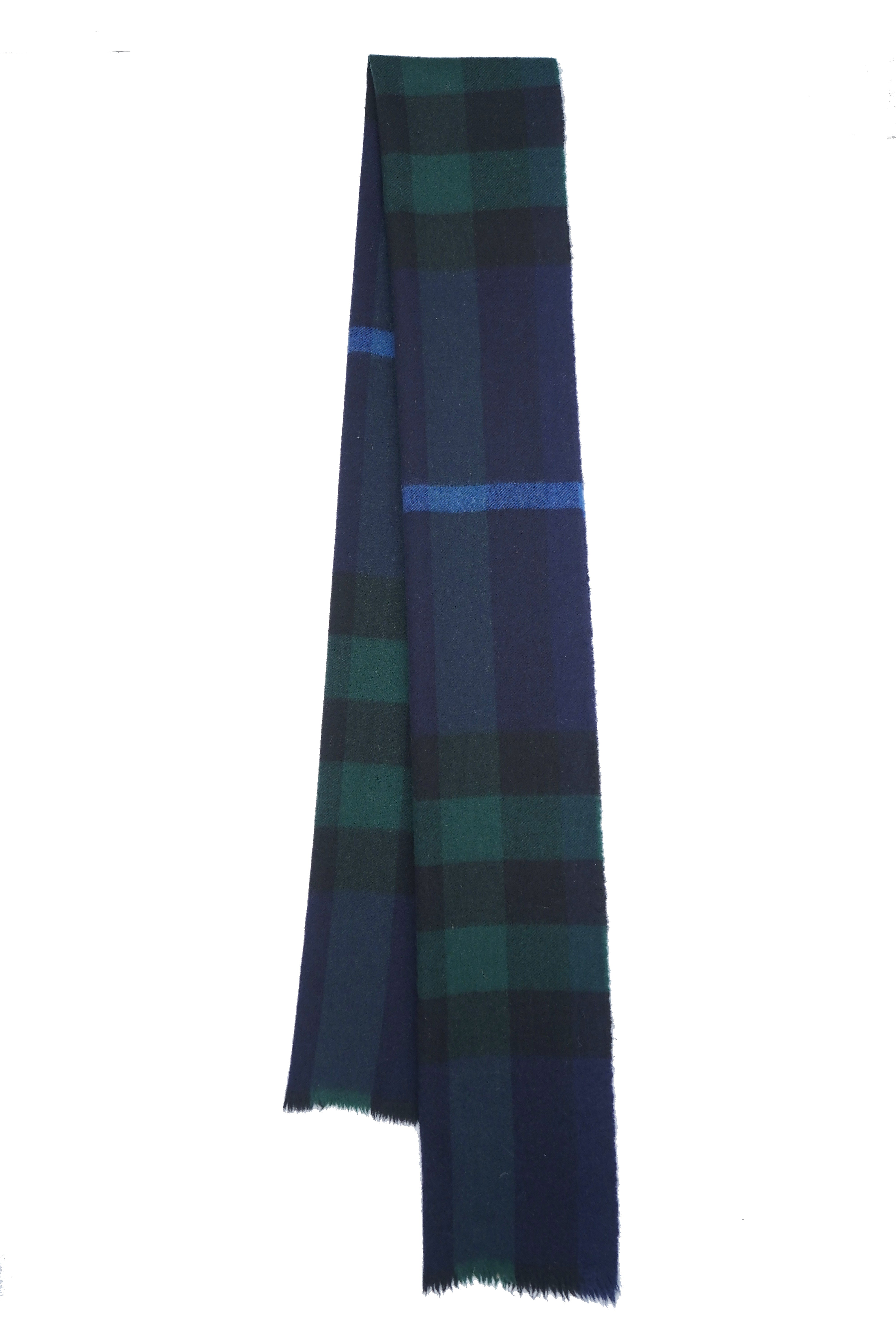Classic Check Cashmere Blue Scarf