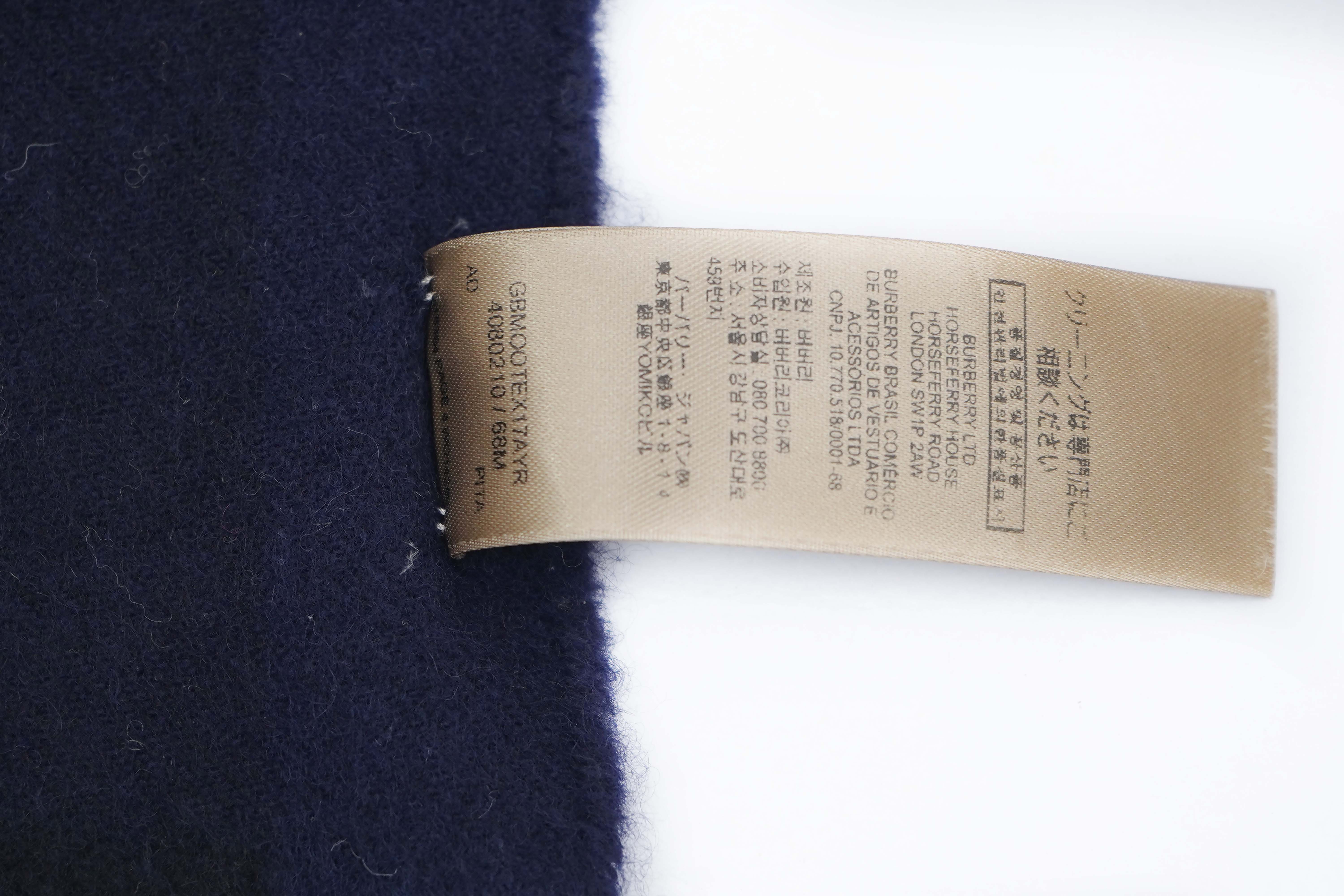 Classic Check Cashmere Blue Scarf
