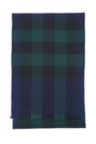 Classic Check Lambswool Blue Scarf