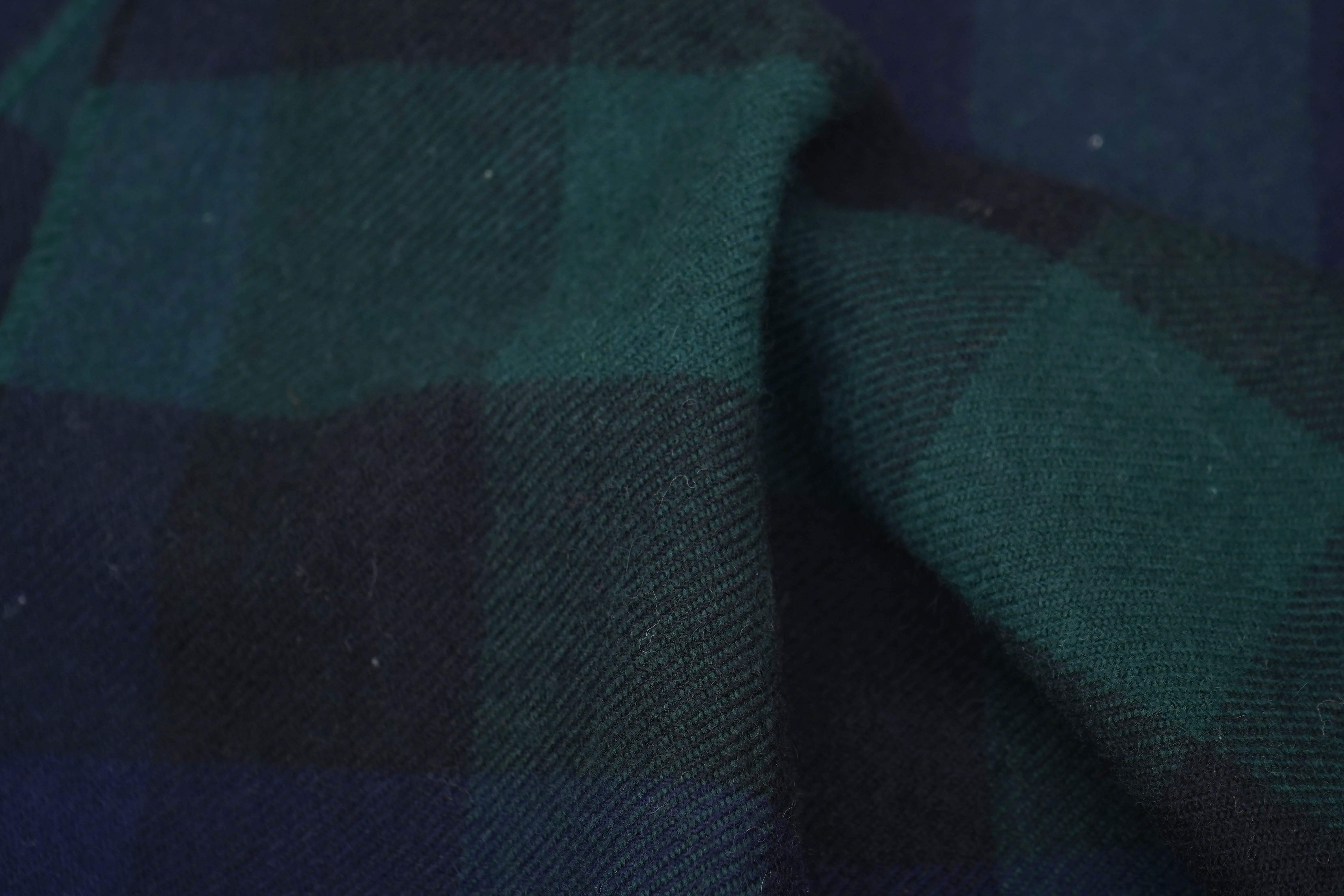 Classic Check Lambswool Blue Scarf