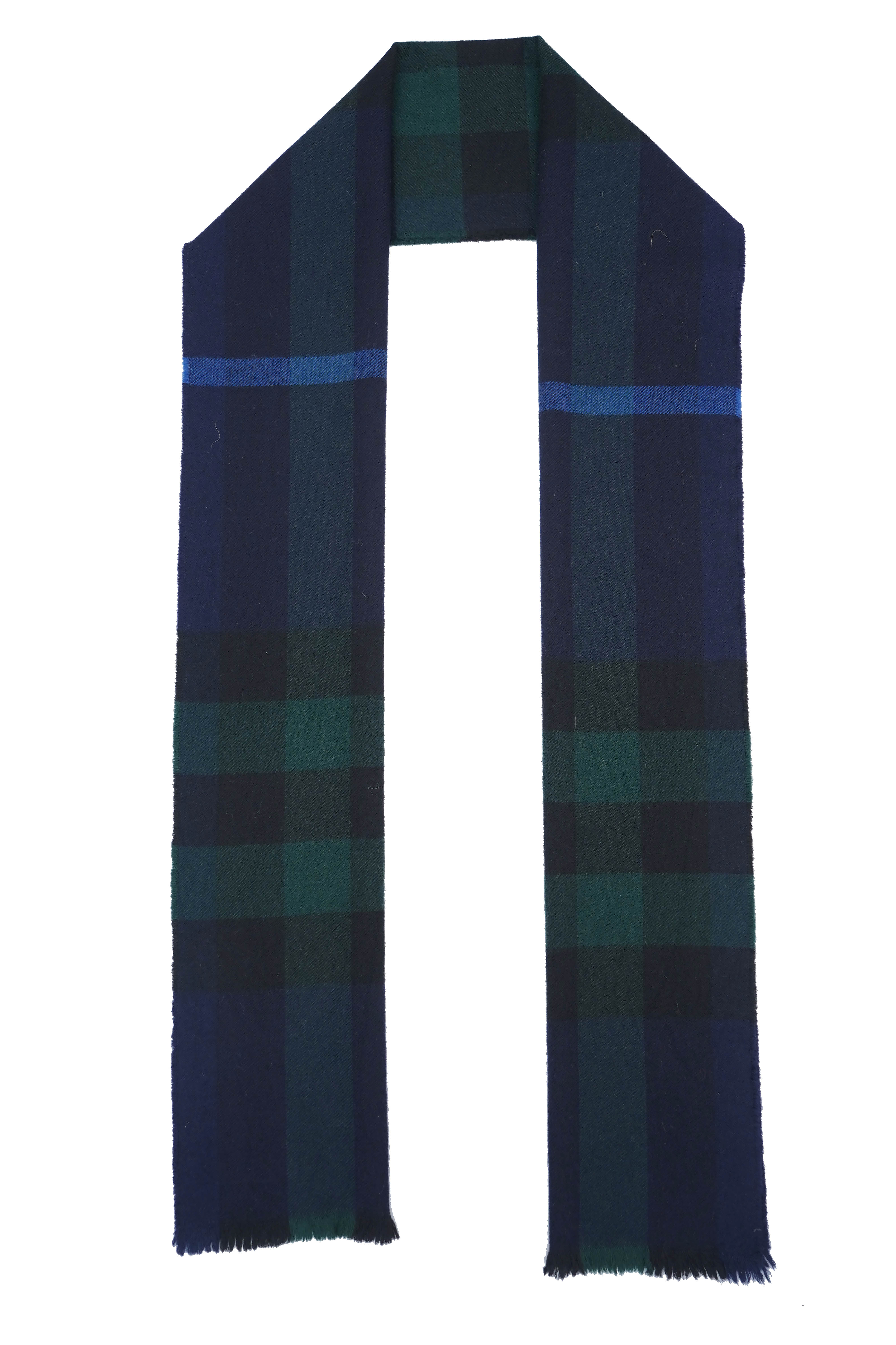 Classic Check Lambswool Blue Scarf