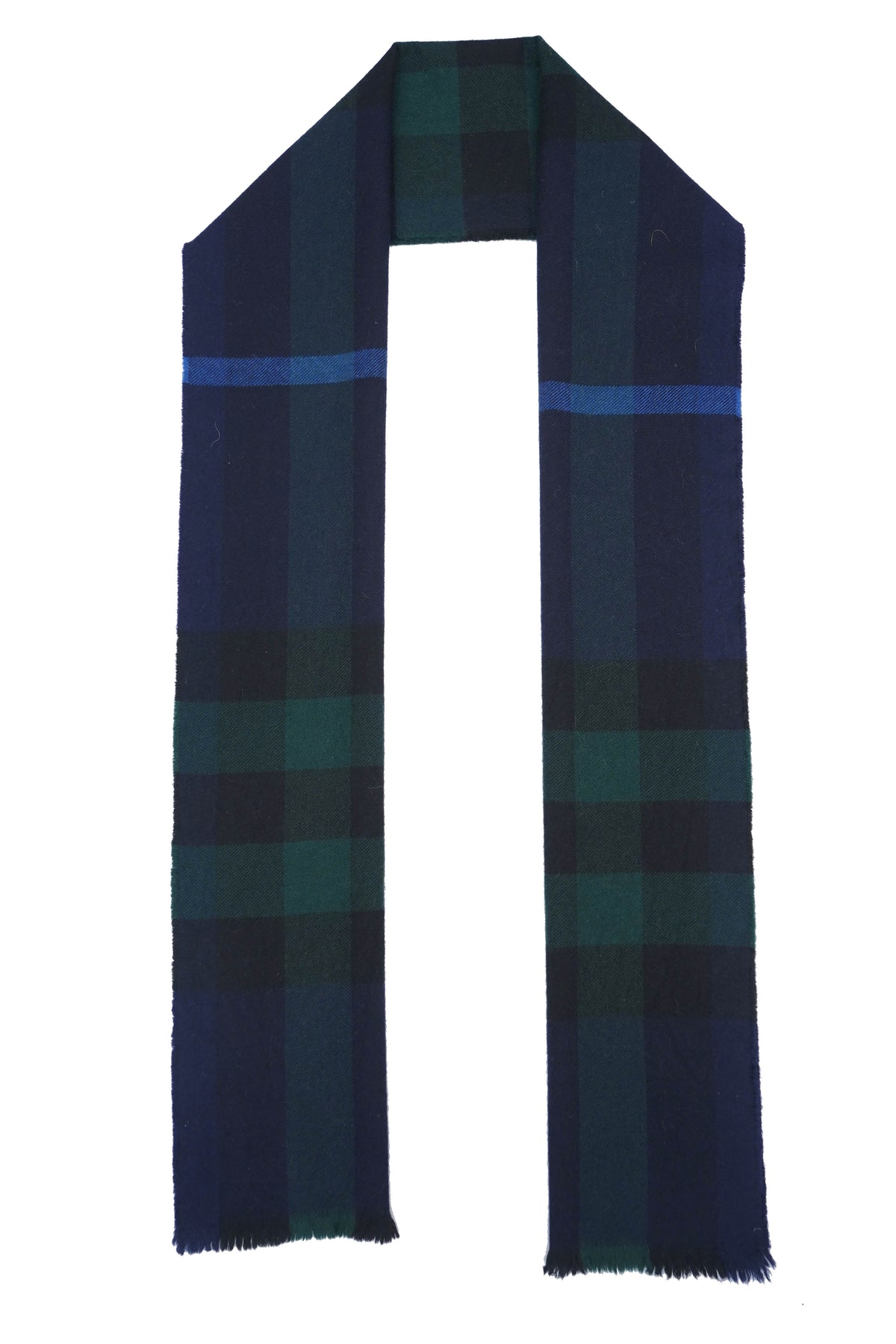Classic Check Lambswool Blue Scarf