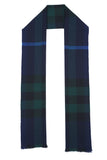Classic Check Lambswool Blue Scarf