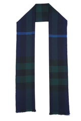 Burberry Pre-Owned Check Lambswool Blue Scarf