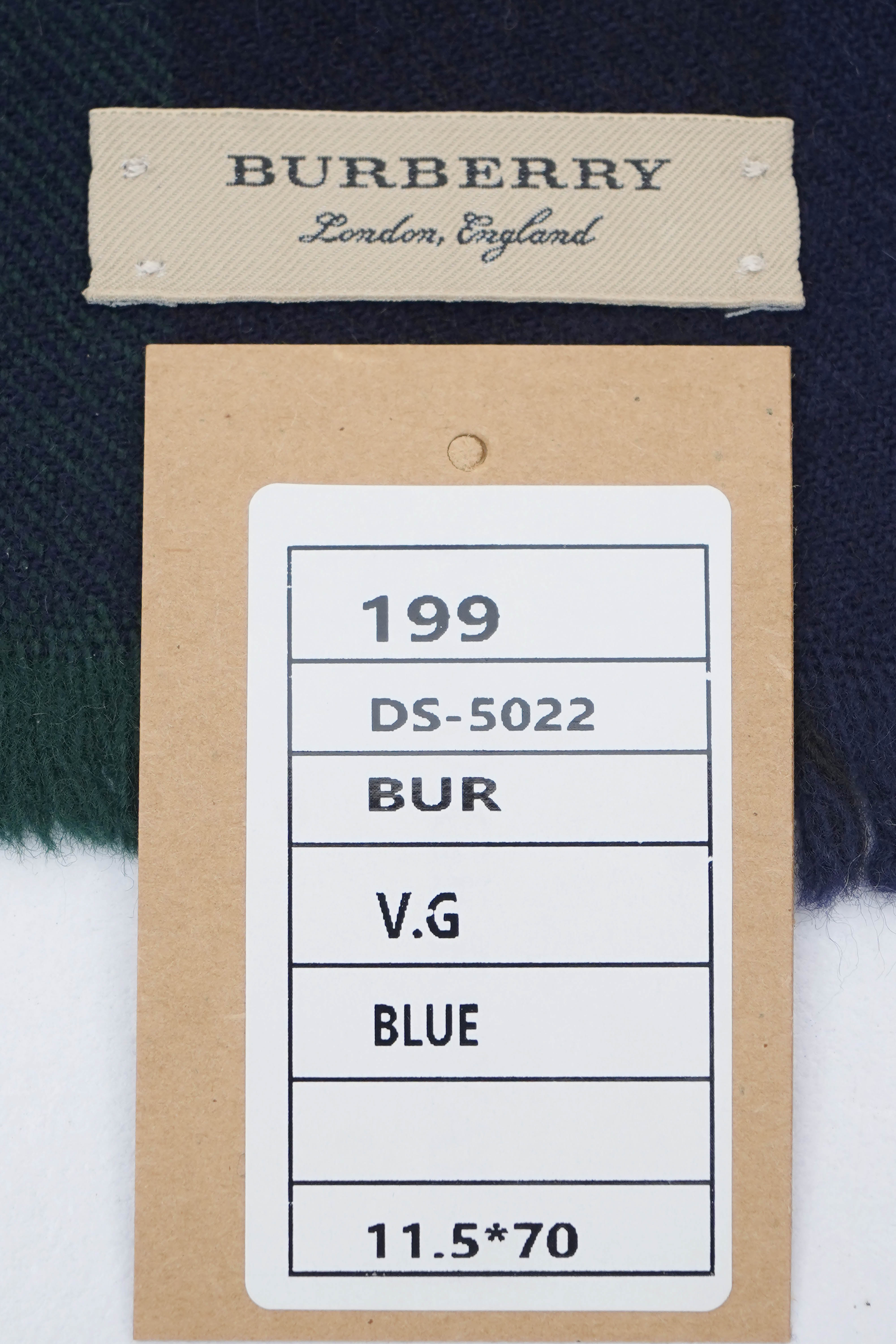 Classic Check Lambswool Blue Scarf