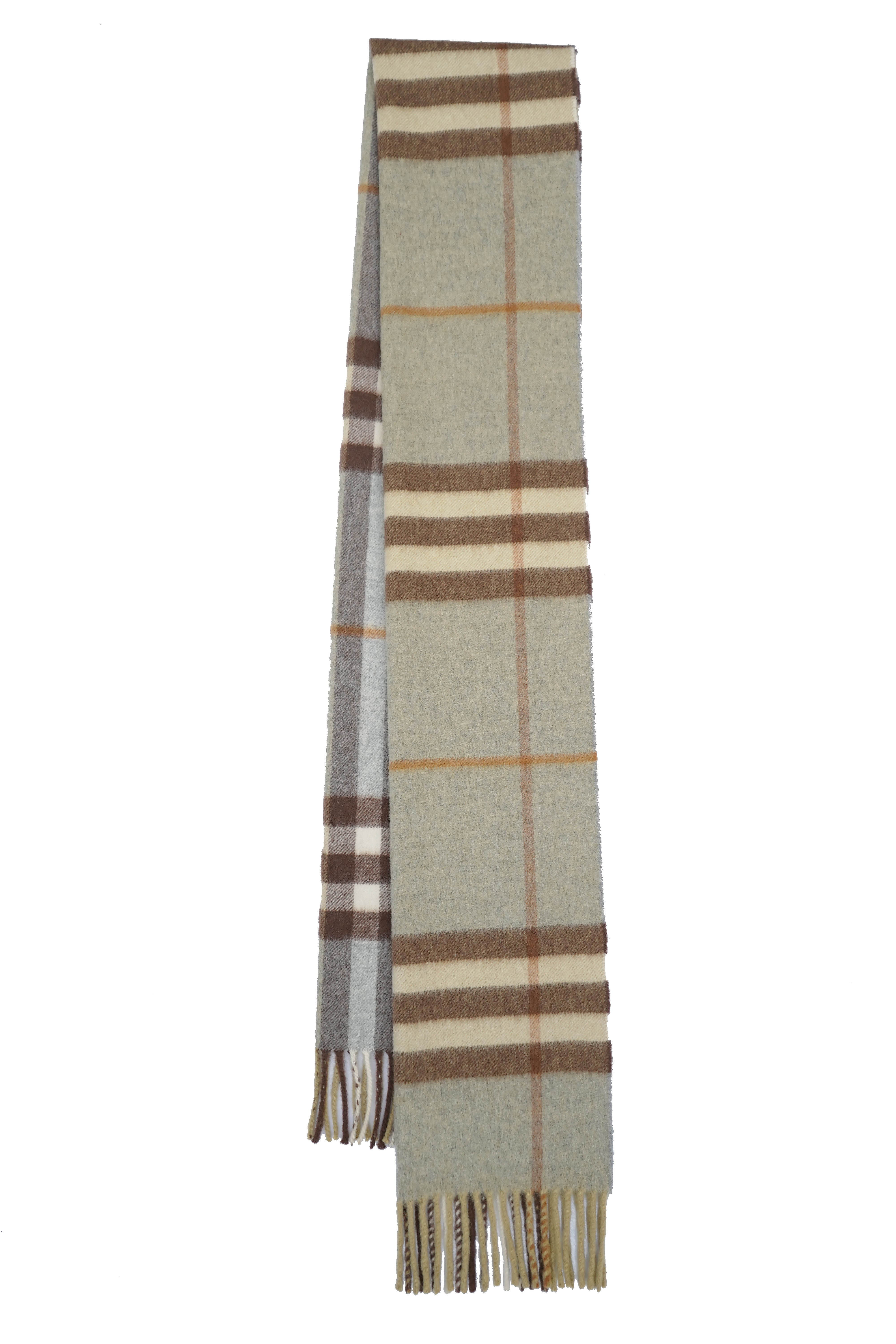 Classic Check Cashmere Green Scarf
