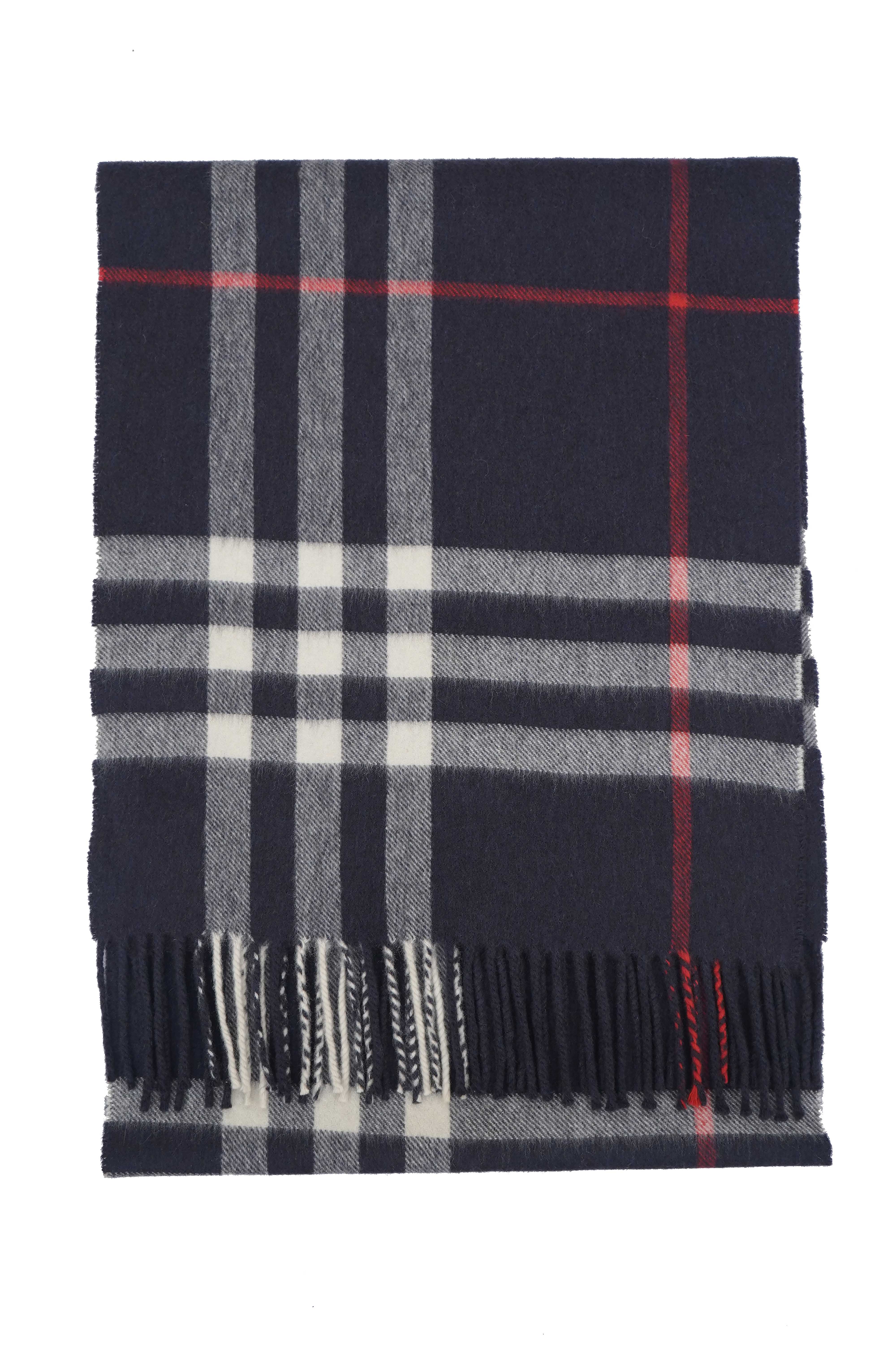 Classic Check Cashmere Blue Scarf