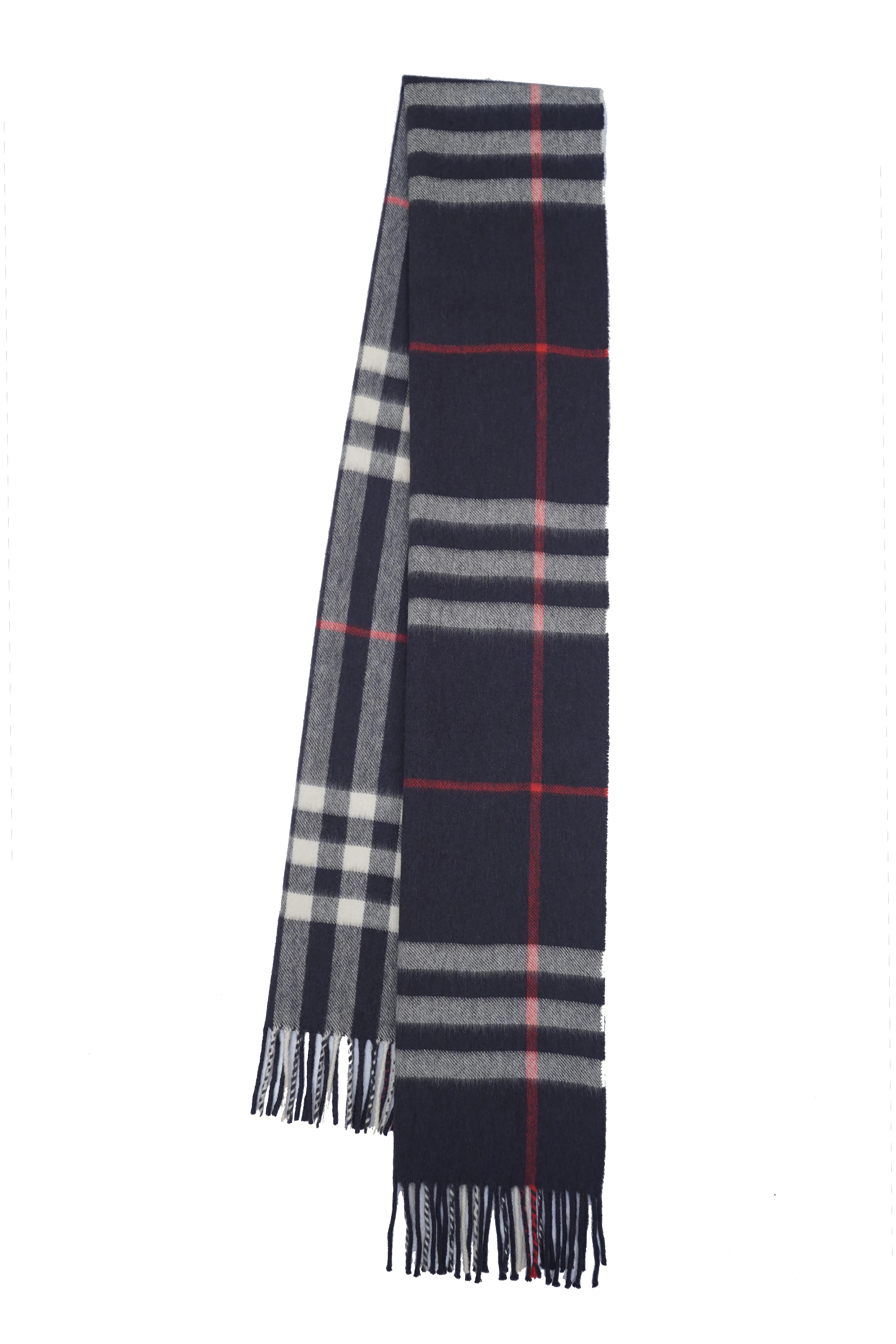 Classic Check Cashmere Blue Scarf