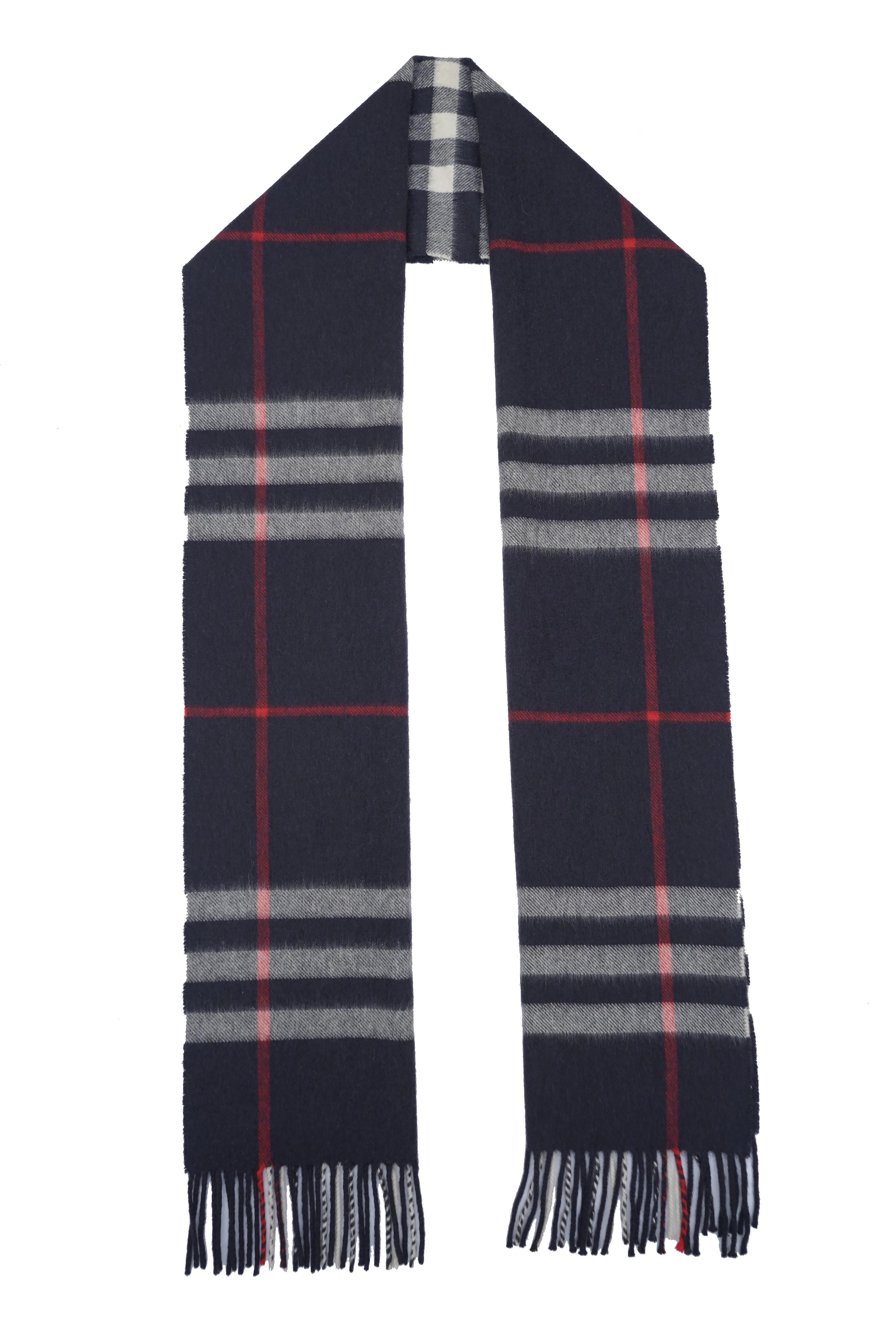 Classic Check Cashmere Blue Scarf