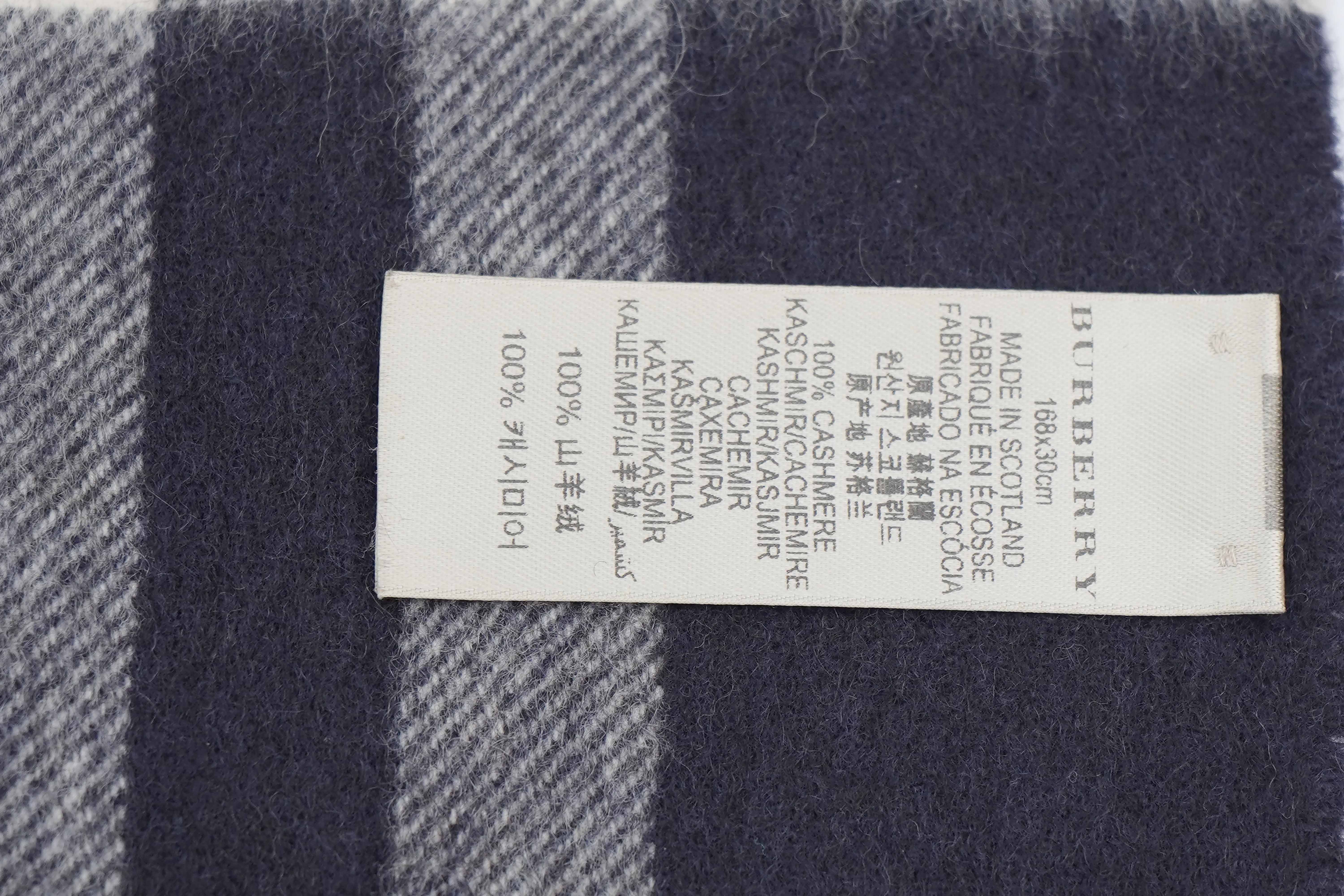 Classic Check Cashmere Blue Scarf