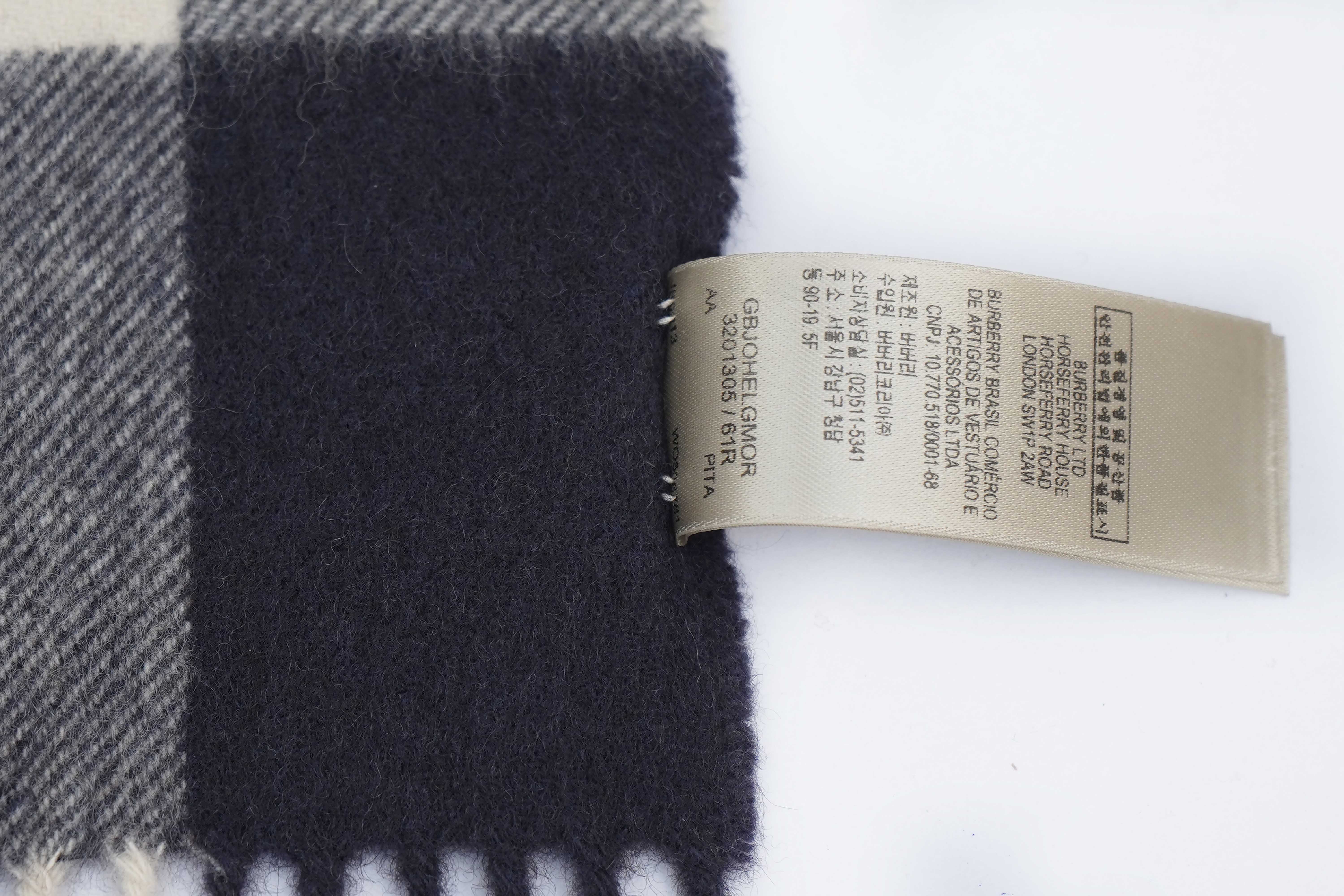 Classic Check Cashmere Blue Scarf