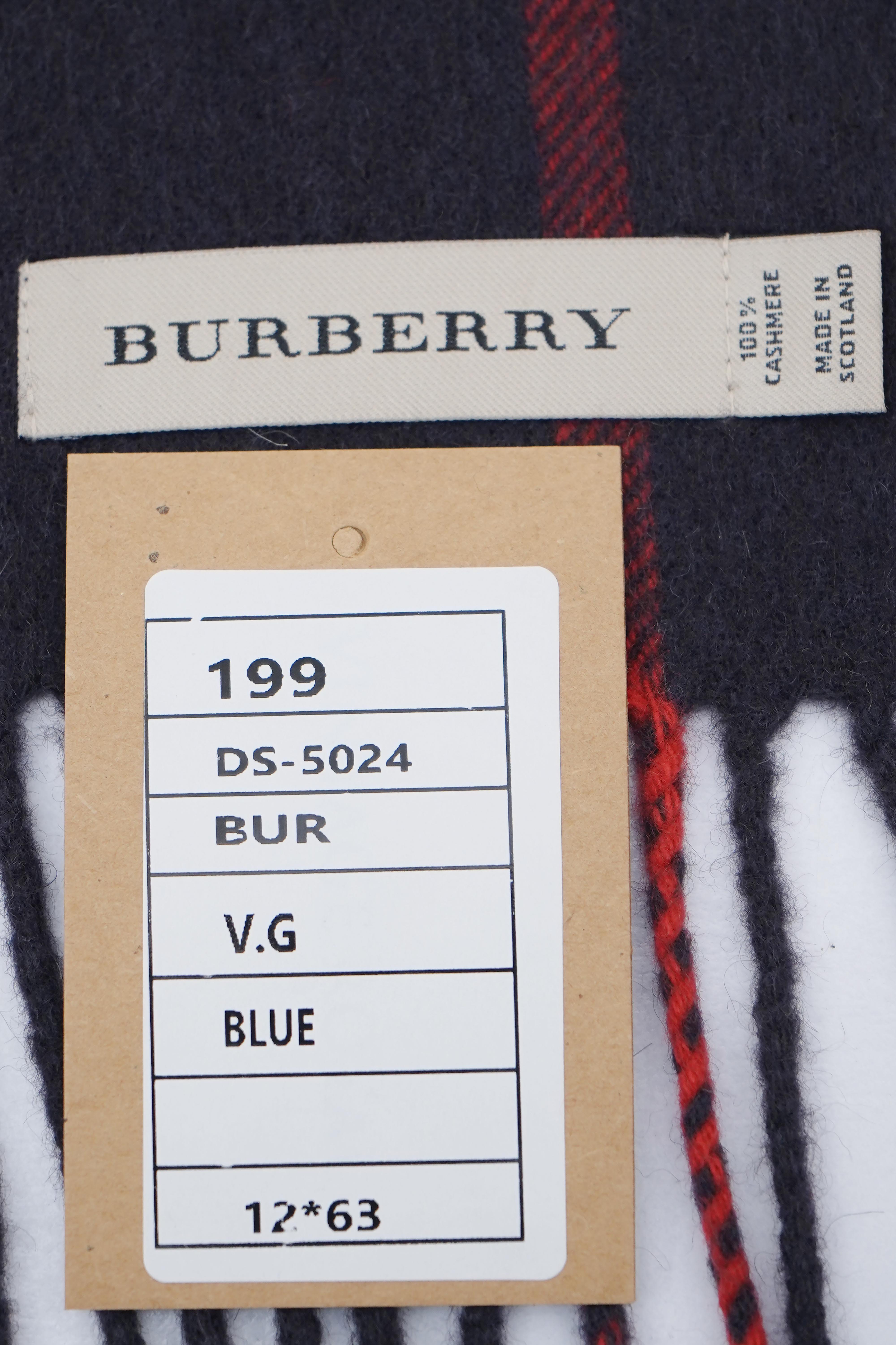 Classic Check Cashmere Blue Scarf