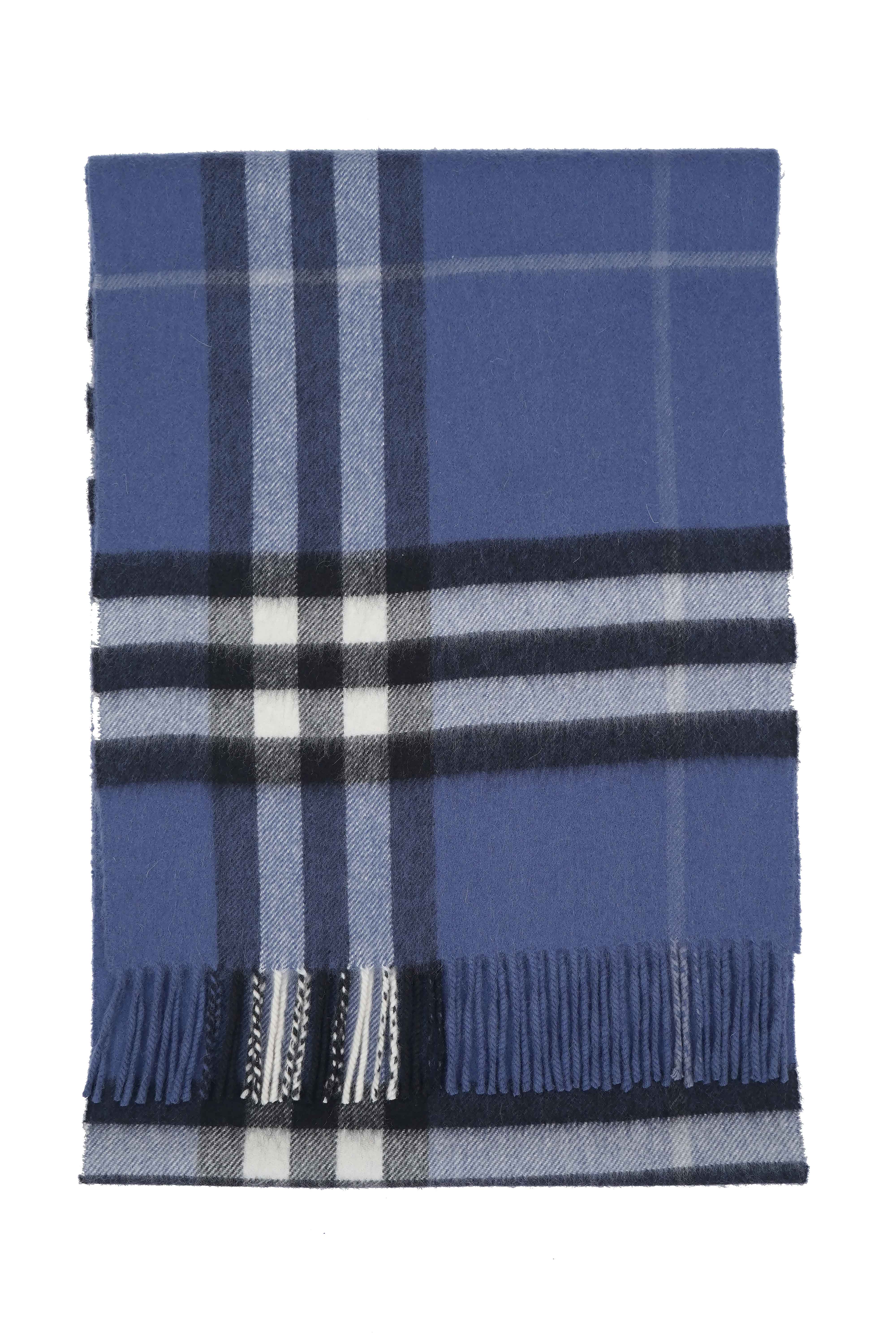 Classic Check Cashmere Blue Scarf