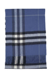 Classic Check Cashmere Blue Scarf