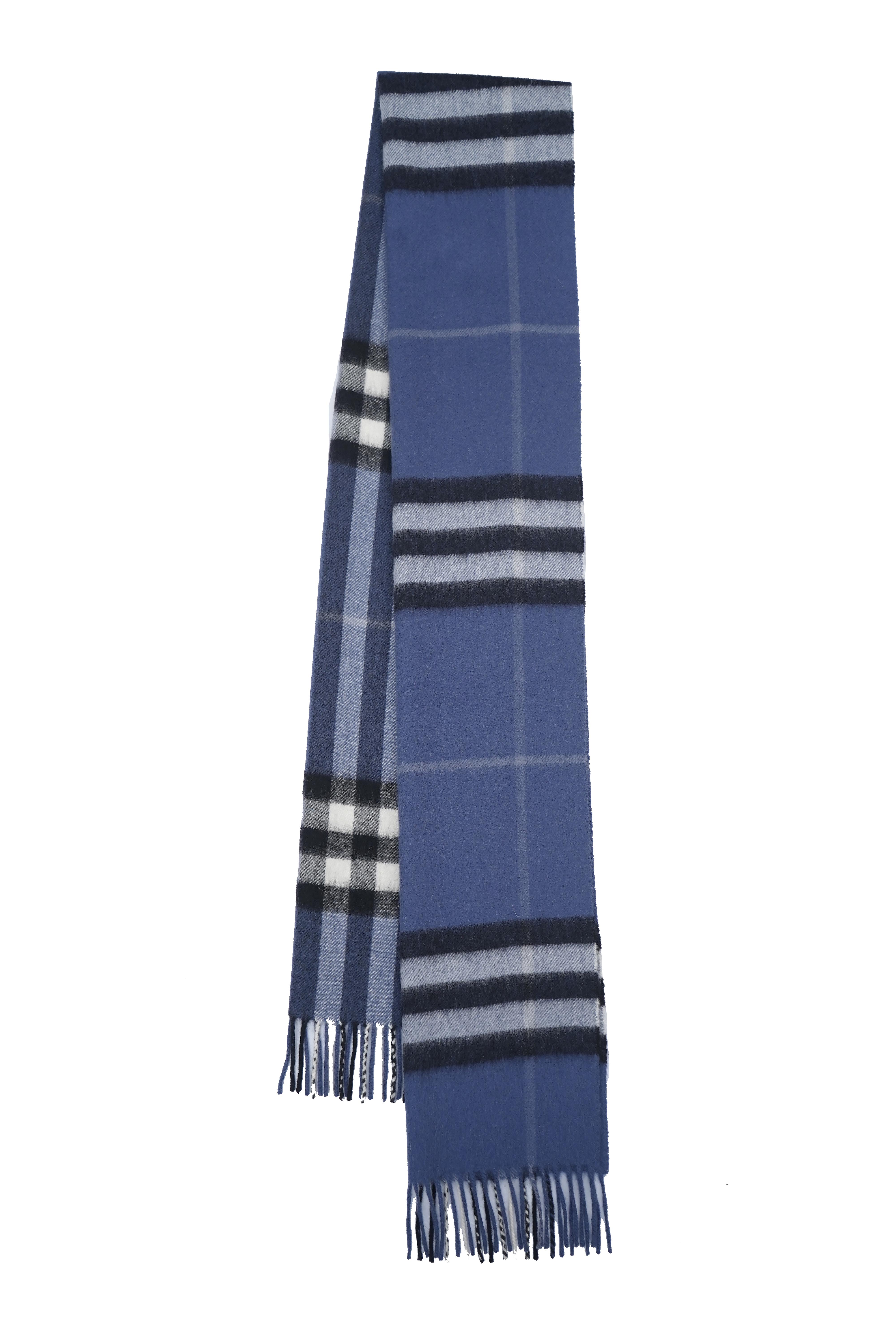 Classic Check Cashmere Blue Scarf