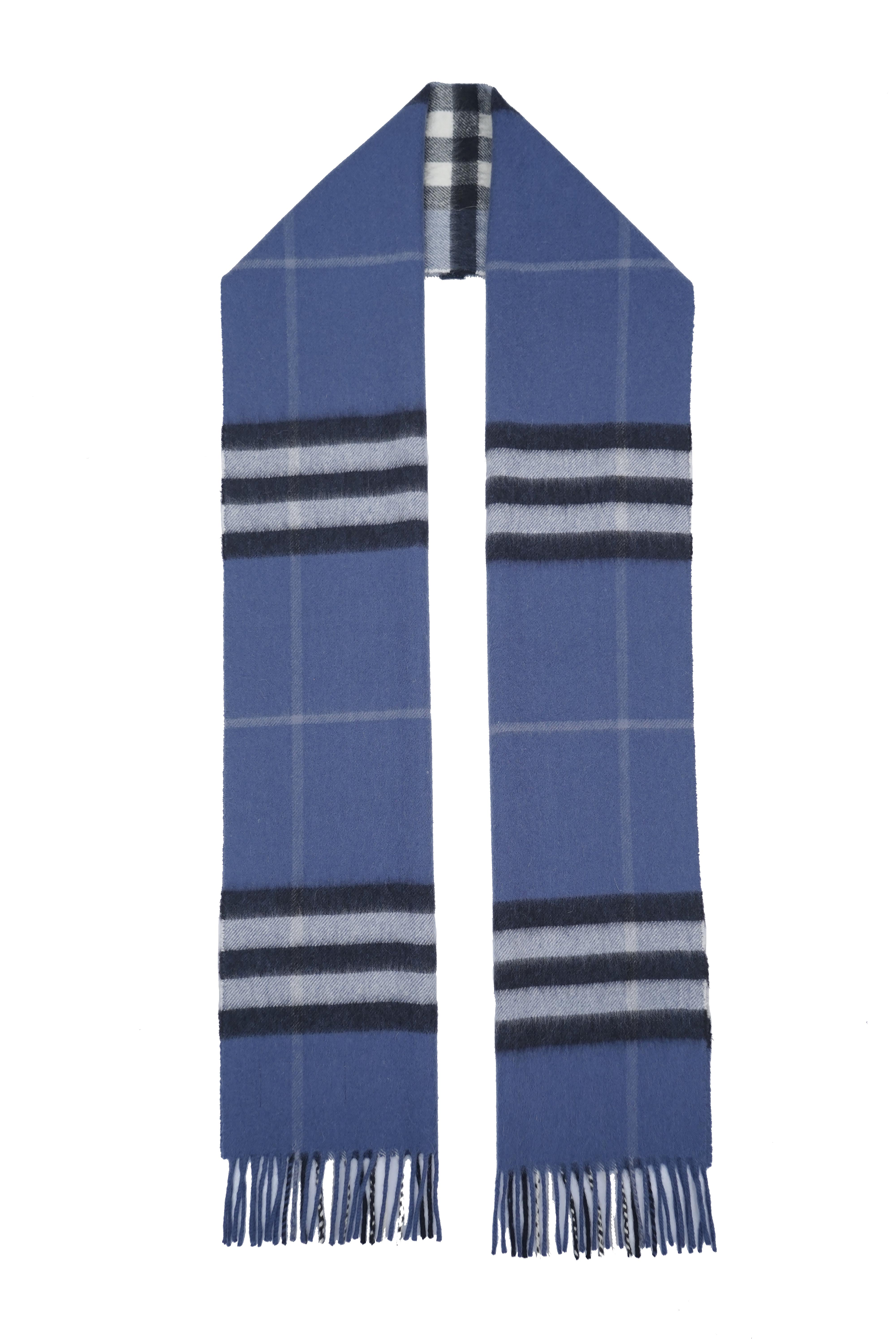 Classic Check Cashmere Blue Scarf