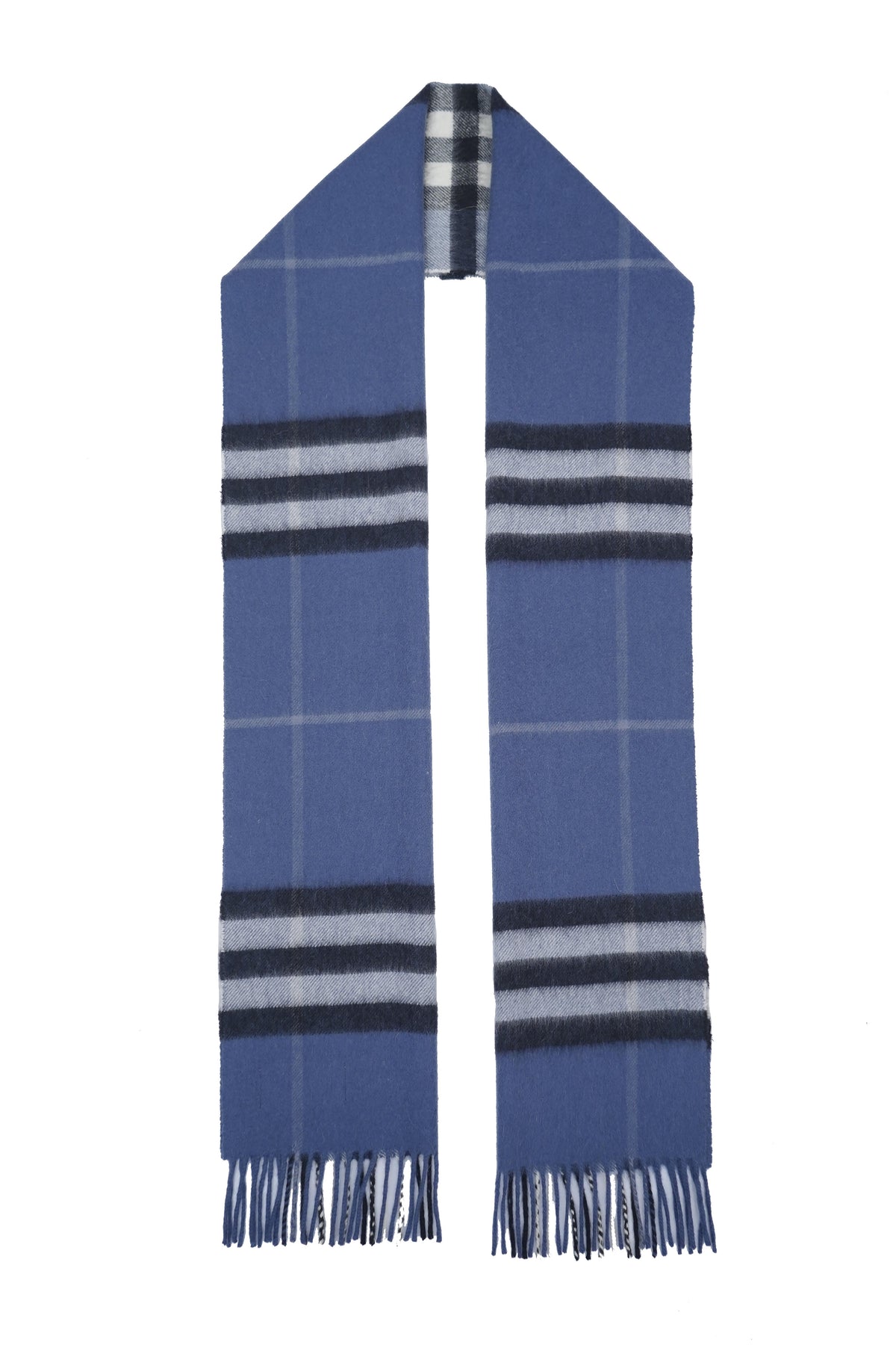 Classic Check Cashmere Blue Scarf
