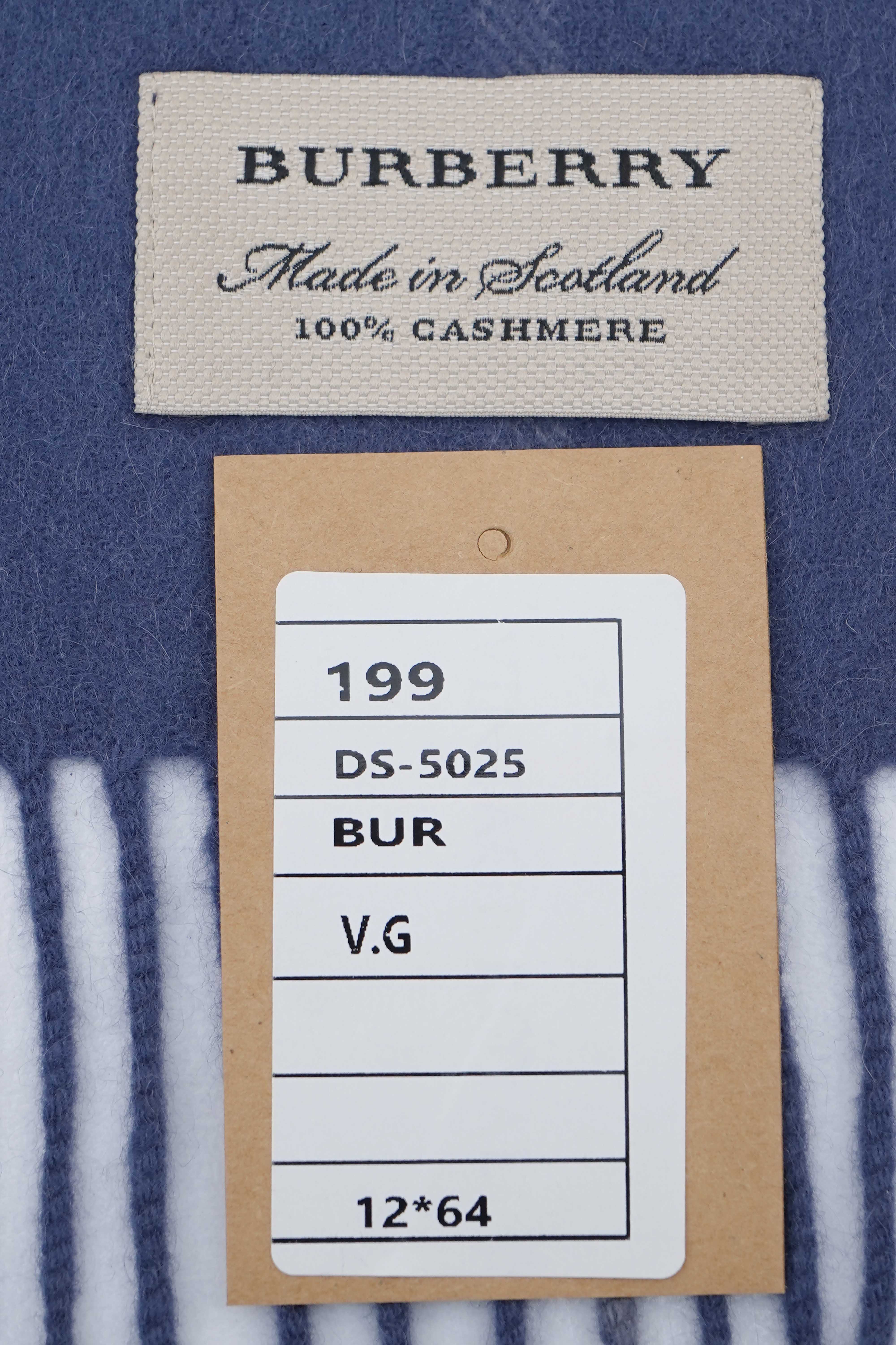 Classic Check Cashmere Blue Scarf
