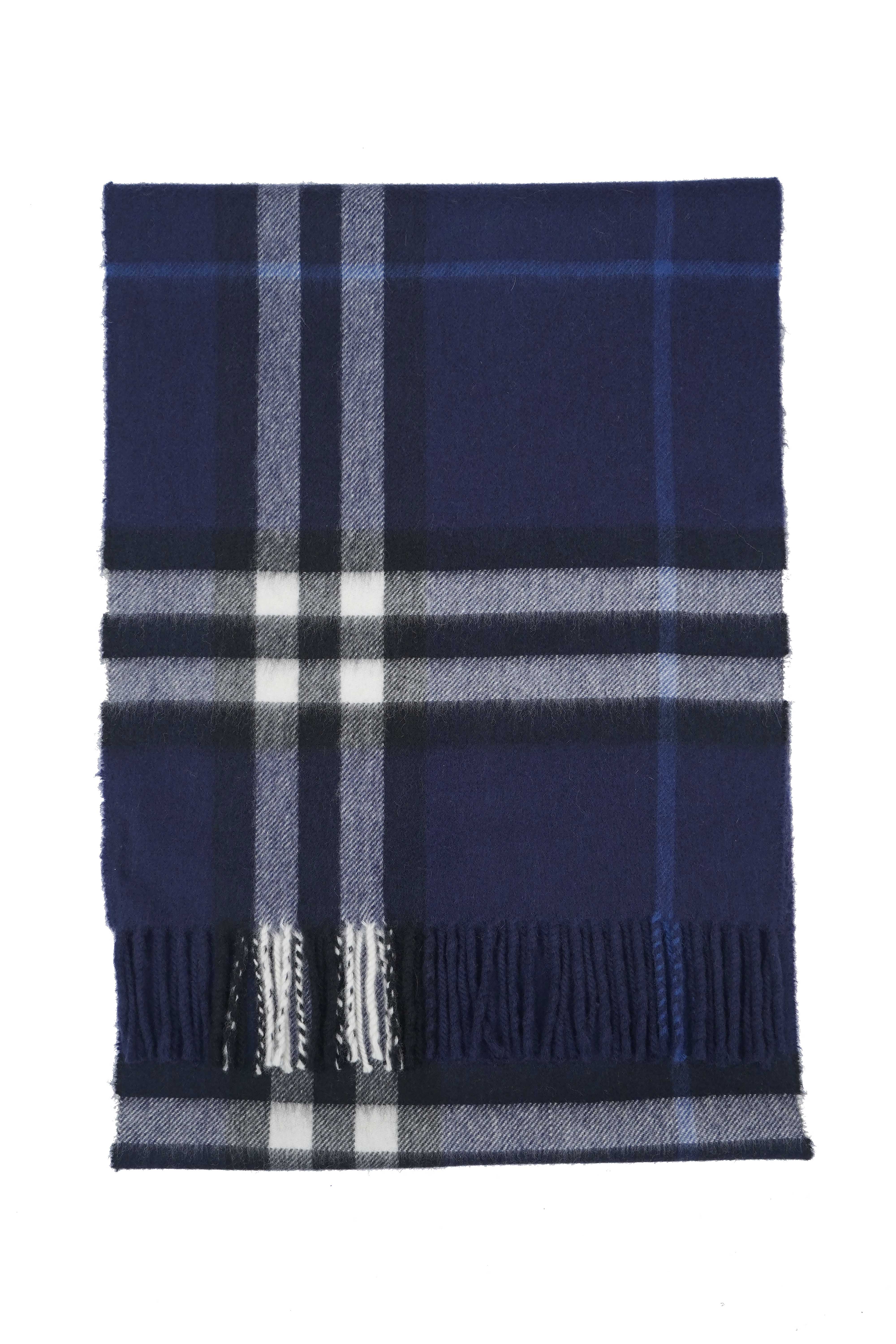 Classic Check Cashmere Blue Scarf