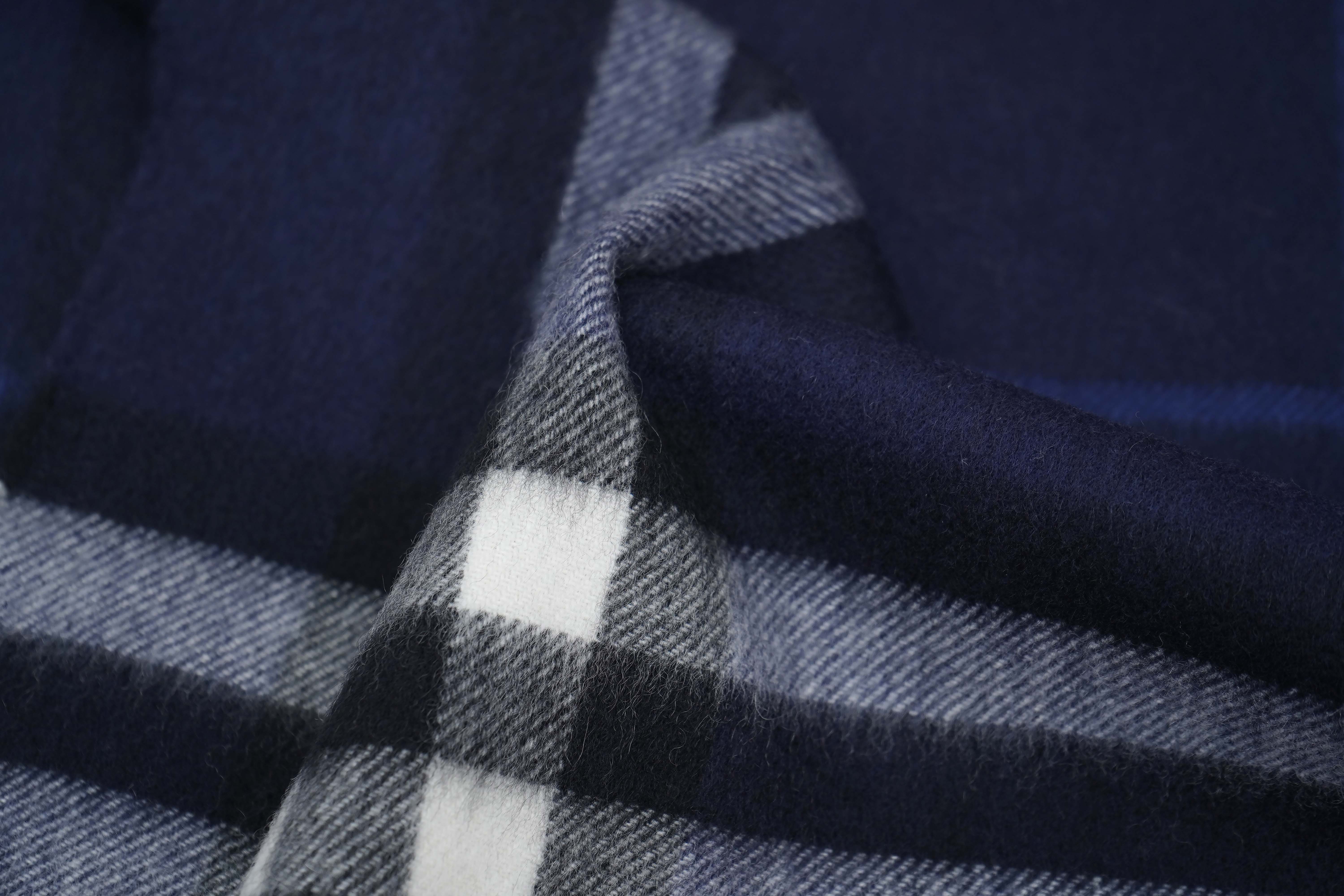 Classic Check Cashmere Blue Scarf