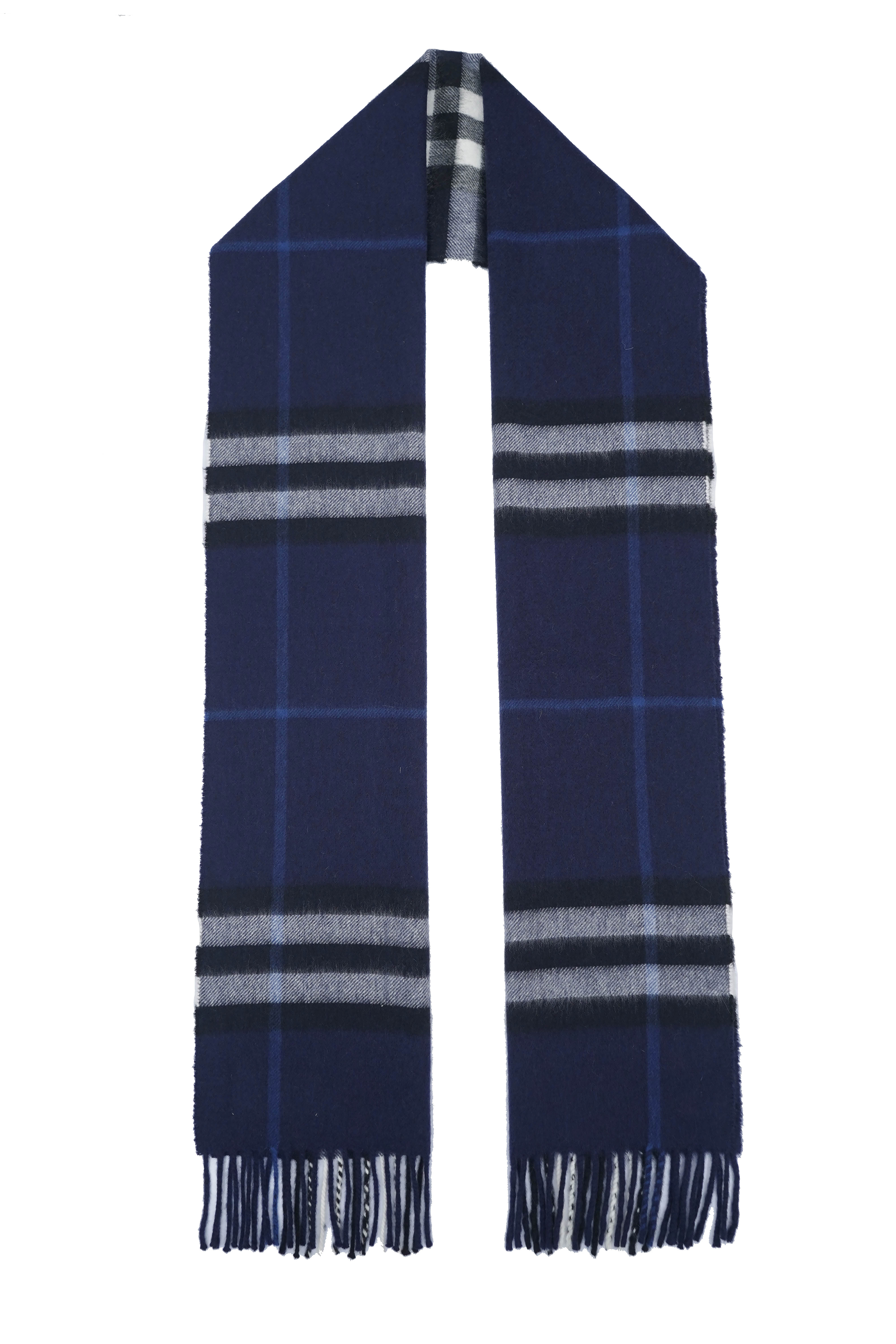 Classic Check Cashmere Blue Scarf