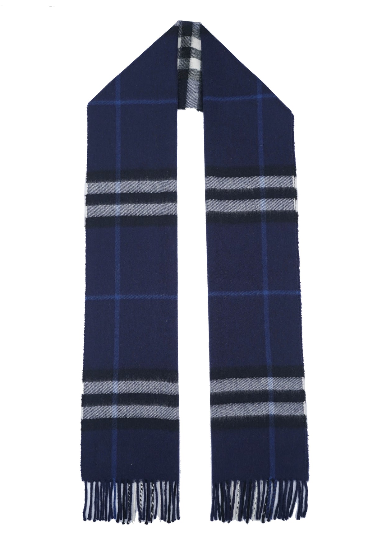 Classic Check Cashmere Blue Scarf