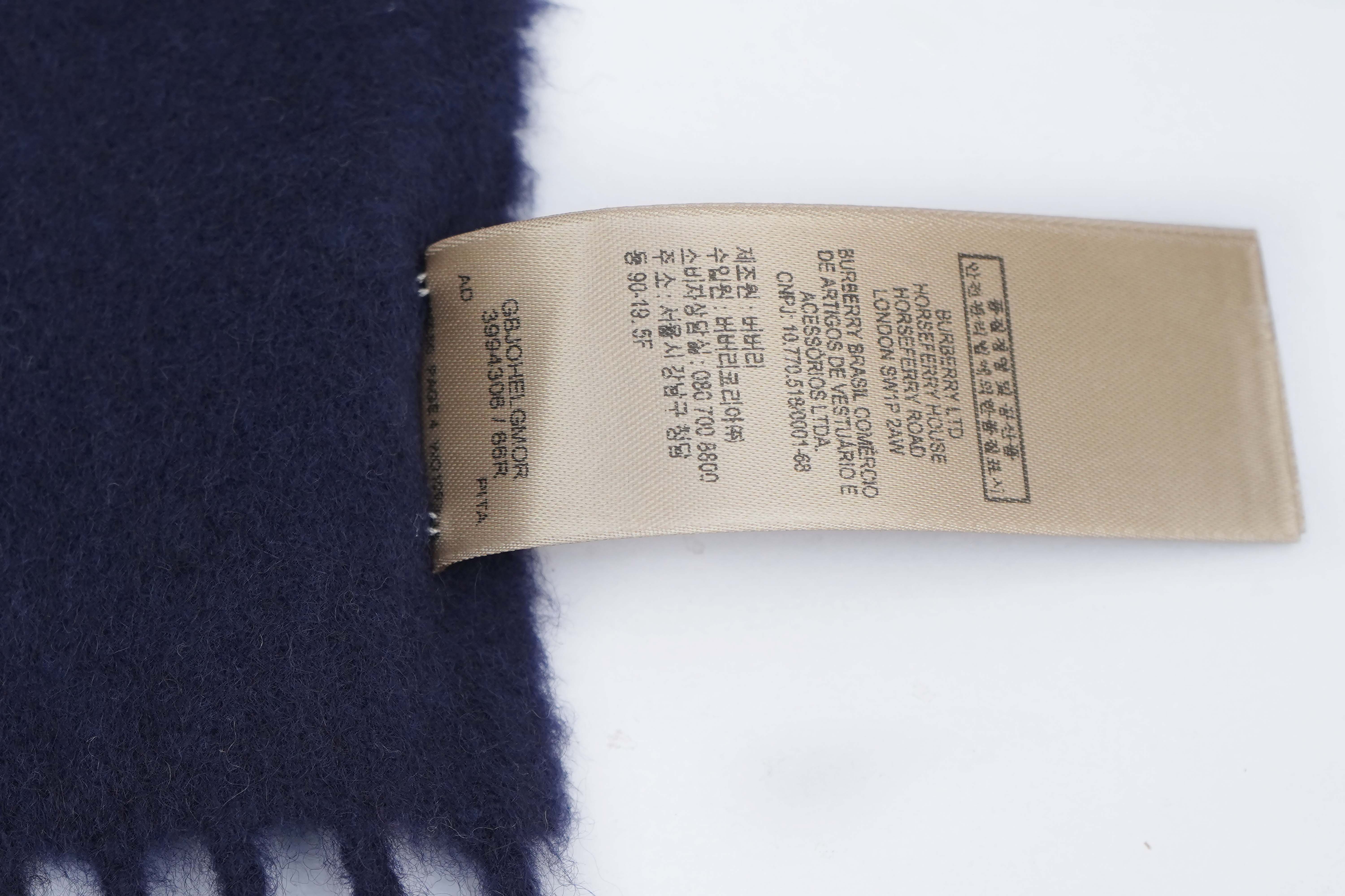 Classic Check Cashmere Blue Scarf