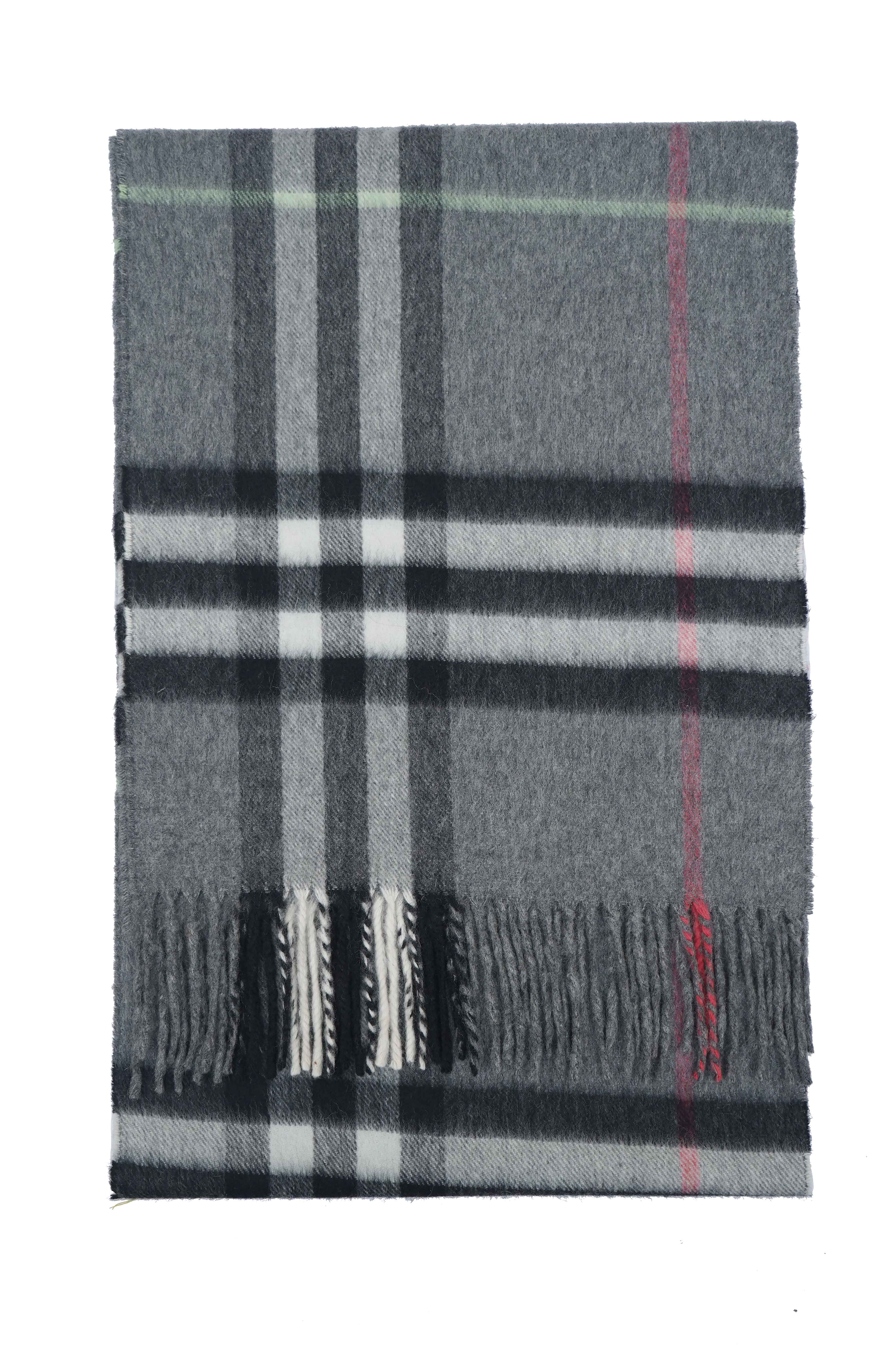 Classic Check Cashmere Grey Scarf