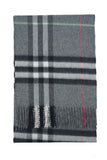 Classic Check Cashmere Grey Scarf