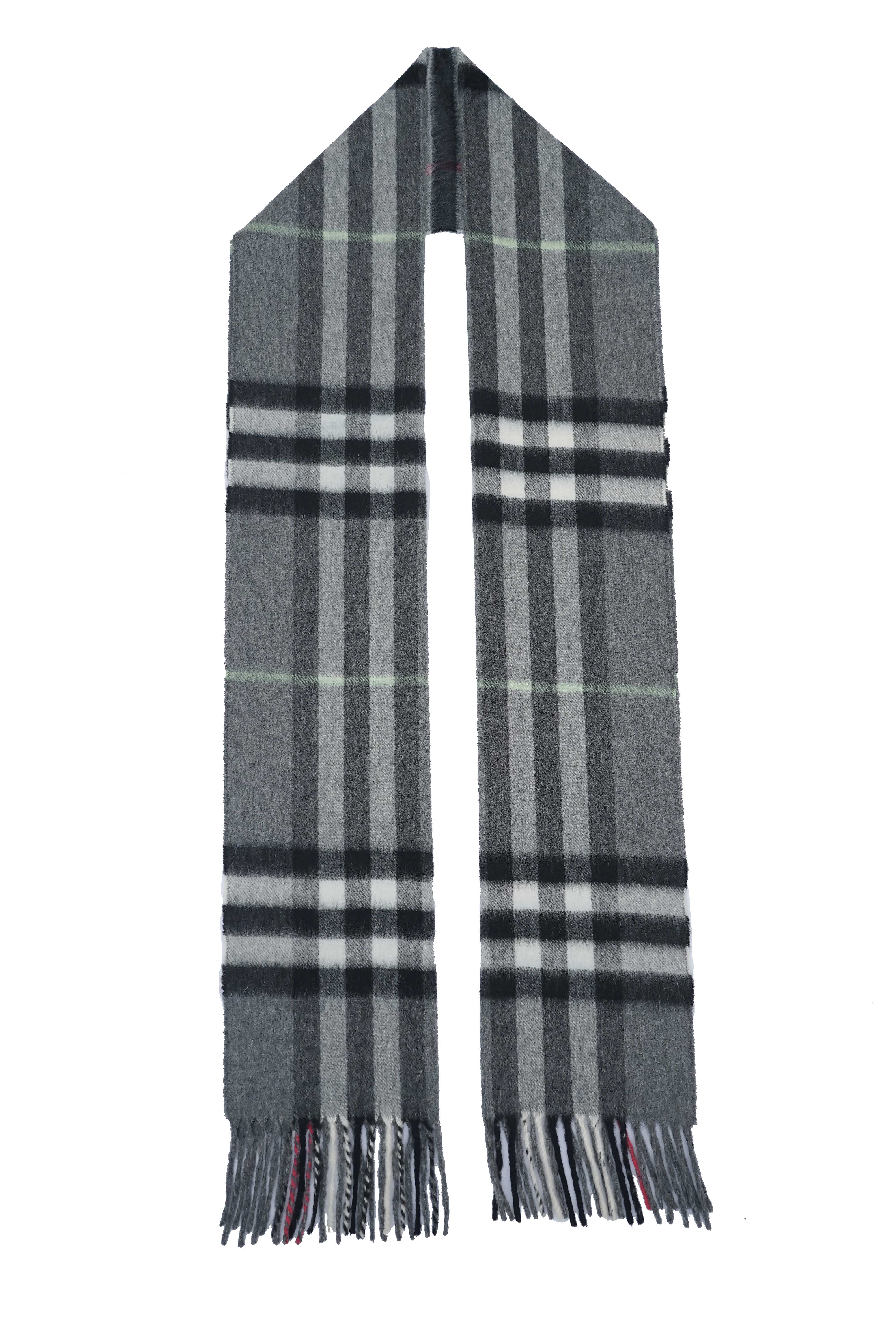 Classic Check Cashmere Grey Scarf