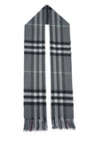 Classic Check Cashmere Grey Scarf