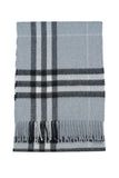Classic Check Cashmere Sky Blue Scarf