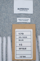 Burberry Pre-Owned Check Cashmere Sky Blue Scarf
