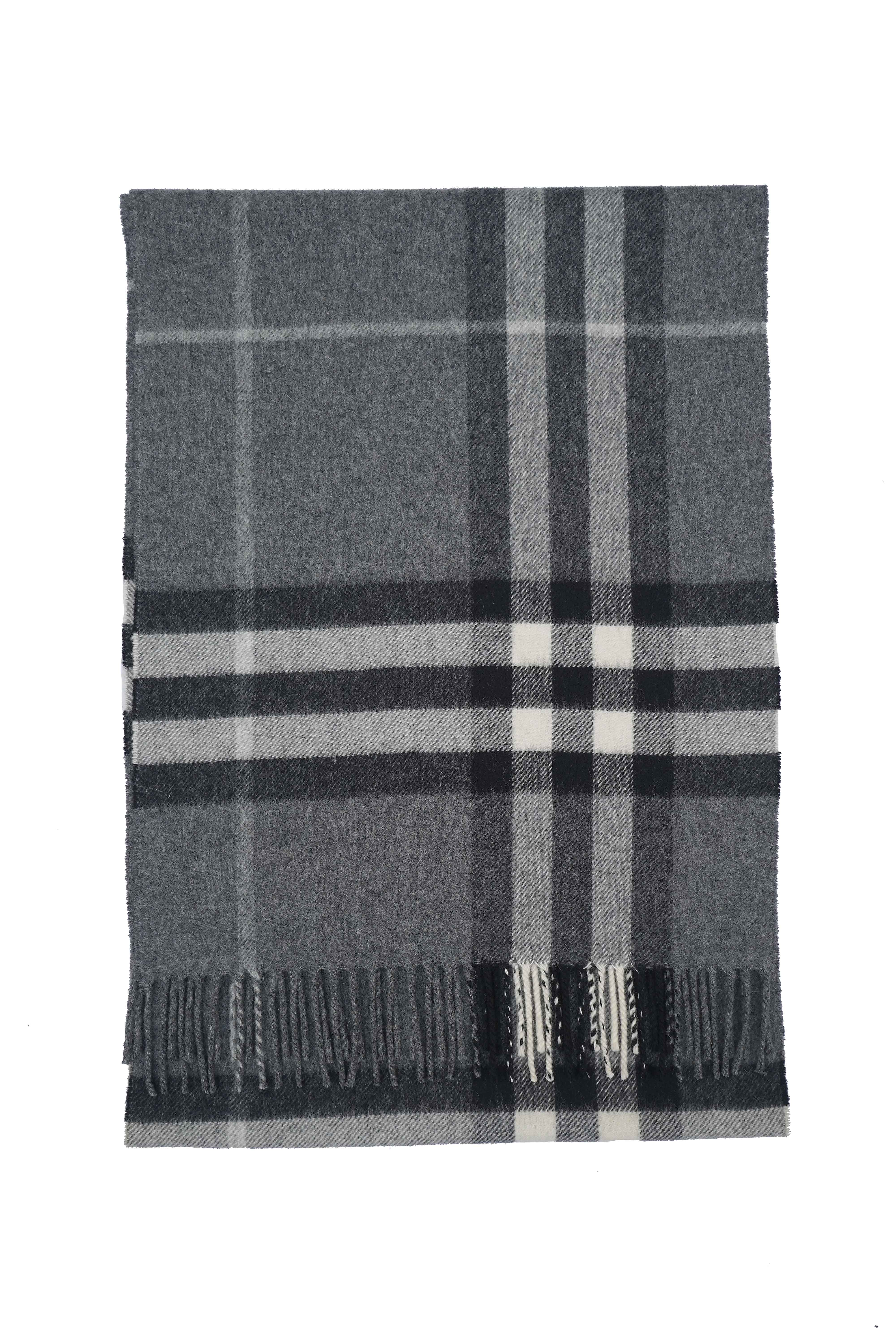 Classic Check Cashmere Grey Scarf